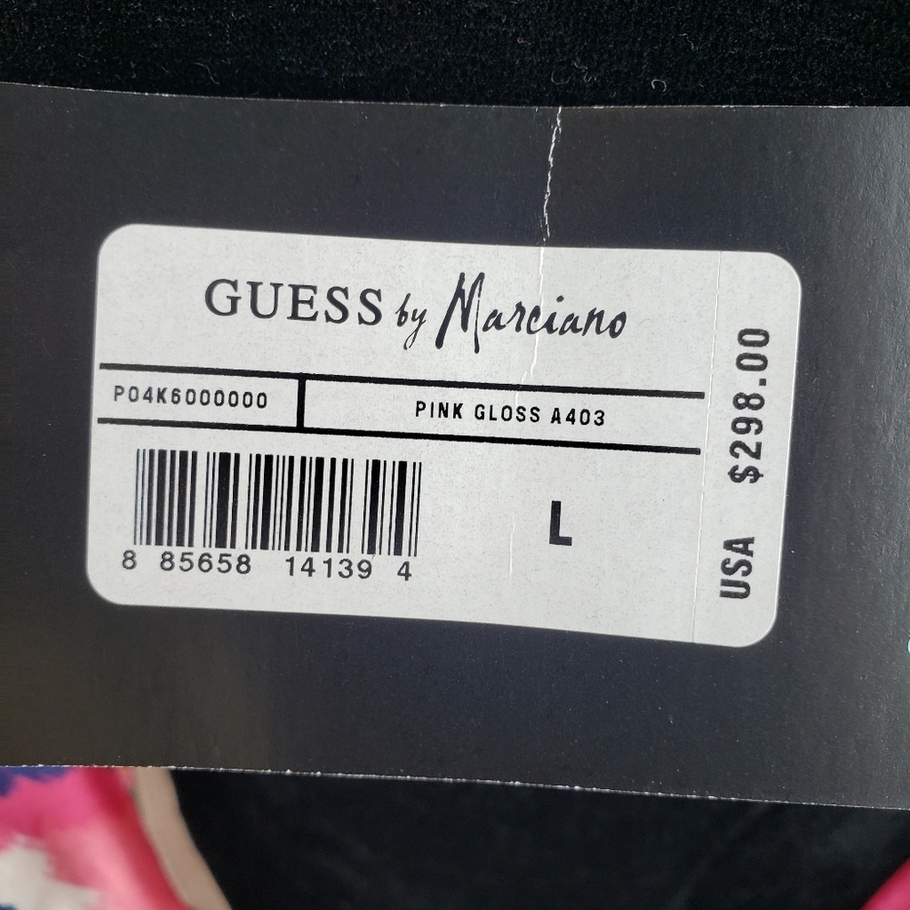 NWT Guess By Marciano Floral Pink & Brown Spagetti Strap Women's Maxi Dress Sz L - Picture 11 of 11